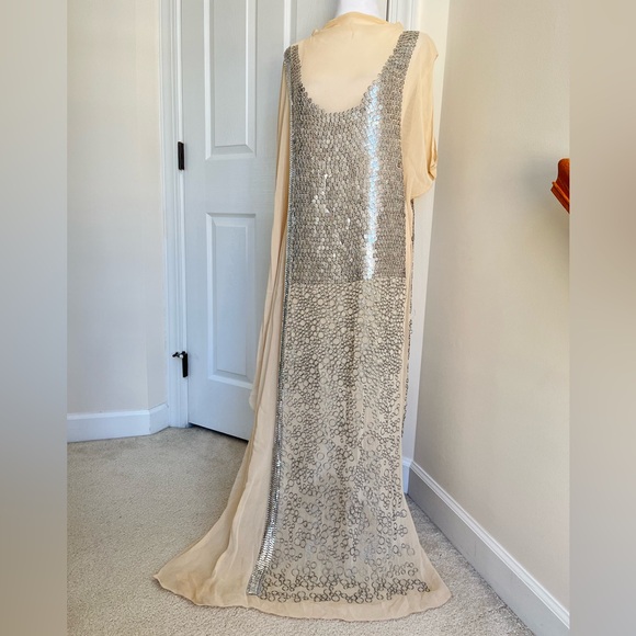 NEW NWT Zara Atelier Limited Edition Contrasting Maxi Dress Kaftan Sequin S - Picture 4 of 15